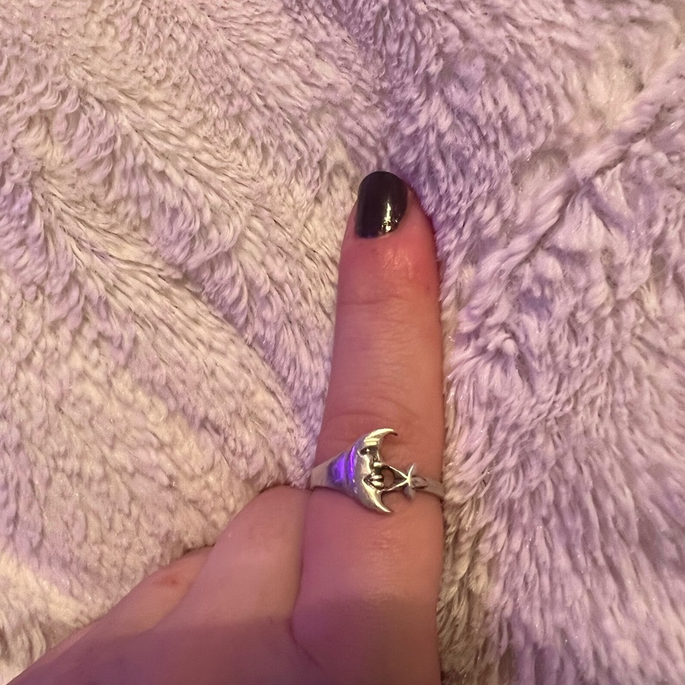 Moon and star ring